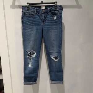 Distressed Blue Jeans
